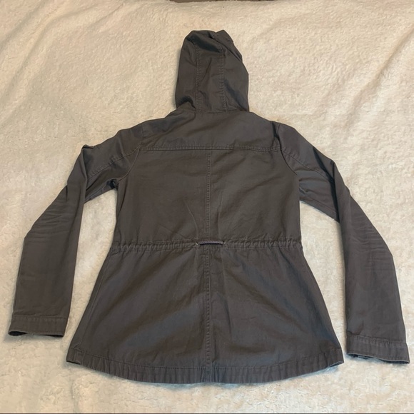 Sky and Sparrow x Tilly’s Grey Adjustable Waist Hooded Zip-Up Jacket Size S - Picture 2 of 14